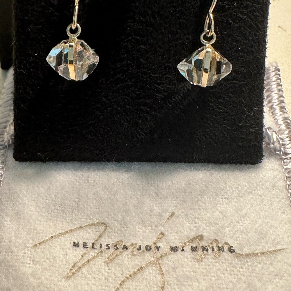 Melissa Joy Manning 14-karat yellow gold Herkimer diamond earrings